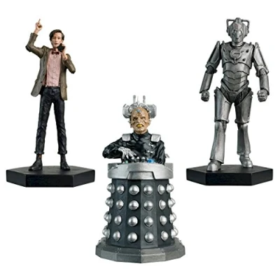 Image of DOCTOR WHO Figurine Collection Hand Painted Figures 1:21 Scale Collector Boxed Models … (Figure Bundle #2 11th Doctor, Davros, Cyber Controller)