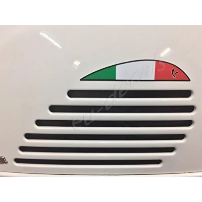 Image of Billet One Rear Right Side Vent Extension Italian Flag Sticker Decal Laminated Compatible with Vespa Gts 125 200 250 300 GTV