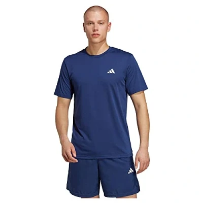 Image of adidas Performance TEE Sports Tshirt, Men&#039;s, Size: Small, Dark blue/white