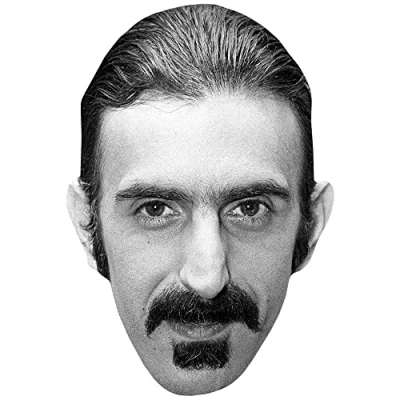 Image of Frank Zappa (BW) Celebrity Mask, Flat Card Face, Fancy Dress Mask