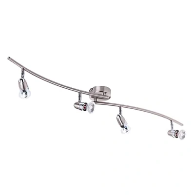 Image of LITECRAFT Ronja Spotlight Bar Ceiling 4 Light with LED Bulbs Brushed Chrome