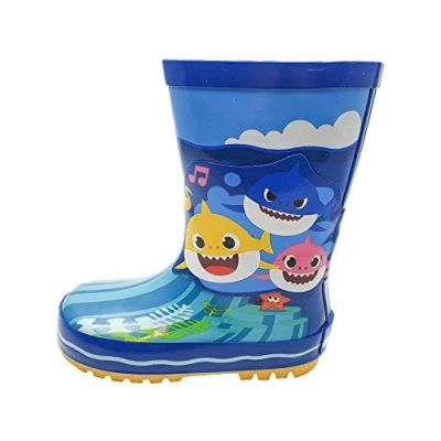 Image of WILLIAM LAMB Boys Blue Aqua Pinkfong Baby Shark Slip Resistant Wellies 10 UK Child