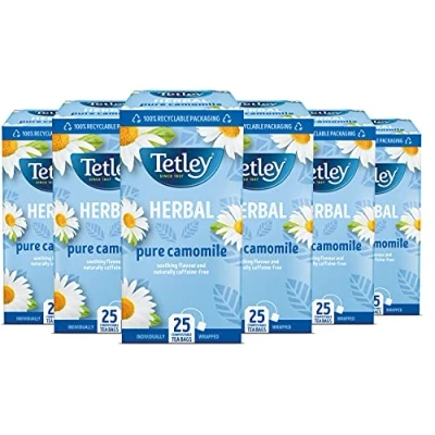 Image of Tetley Pure Camomile, Pack of 6 Boxes, 150 Teabags