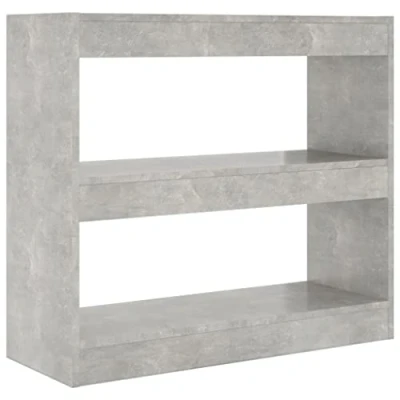 Image of vidaXL Book Cabinet/Room Divider Hallway Furniture Bookcase Storage File Cabinet Rack Home Organiser Room Partition Shelf Stand Concrete Grey
