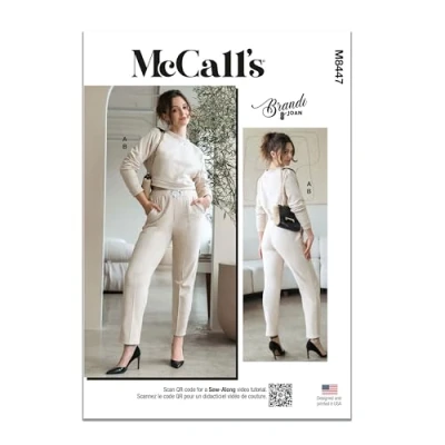Image of MCCALLS M8447A Misses&#039; Knit Top and Pants by Brandi Joan A (XS S M L XL)