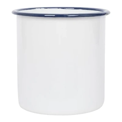 Image of Blue 15.5cm White Enamel Utensil Holder By Argon Tableware