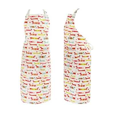 Image of SPOTTED Dog GIFT COMPANY Apron for Women Men with Pocket, Adjustable Kitchen Cooking Baking, Cute Dachshund Dogs Themed Gifts Lovers Chef Baker, 100% Cotton 95cmx70cm