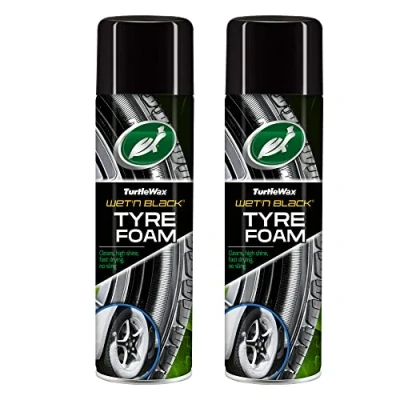 Image of Turtle Wax 53145 Wet &amp; Black No Sling Aerosol Car Wheel Cleaner and Shine 2 X 500ml