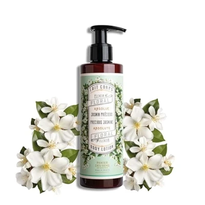 Image of Panier des Sens Body Lotion Jasmine Moisturiser for Dry Skin With Shea Butter Care Made in France Vegan Women and Men 97% Natural Ingredients 250ml