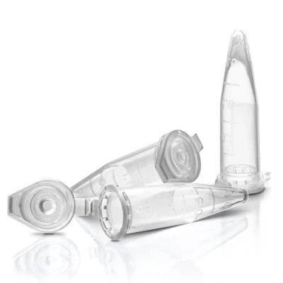 Image of 250 Pcs RE GEN Micro Centrifuge Test Tubes Size: 1.5ml Clear Plastic Polypropylene 4 Step Graduated Flat Snap Cap Vials Containers