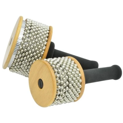 Image of Z9V23 MUSICAL INSTRUMENT WOODEN AFUCHE CABASA 190 x 110MM WITH CHROMED BEADS PERCUSSION