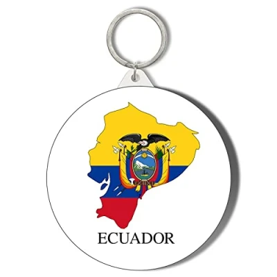 Image of Gift Insanity ECUADOR FLAG MAPPED SMALL 45mm KEYRING