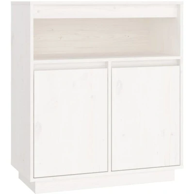 Image of vidaXL Sideboard White 70x34x80 cm Solid Wood Pine