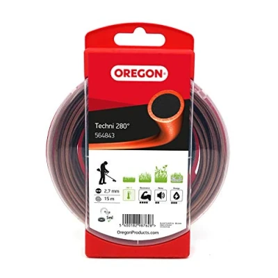Image of Oregon Techni 280 564843 Heat Resistant Trimmer Line for Over Grown Grass and Weeds, Red