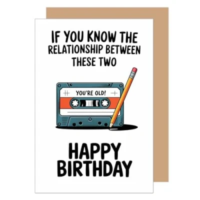 Image of Edition Seidel Premium Birthday Card with Envelope. Greeting Happy Man Woman Cassette Funny Humour (G3692 SW024)