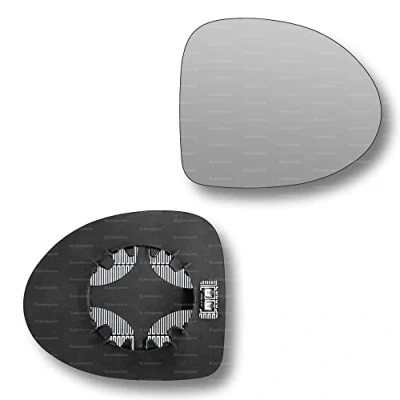 Image of Less4spares Replacement Wing Mirror Glass Right Compatible with Renault Twingo 2007 2010 CLIP ON Driver Off side Heated Convex