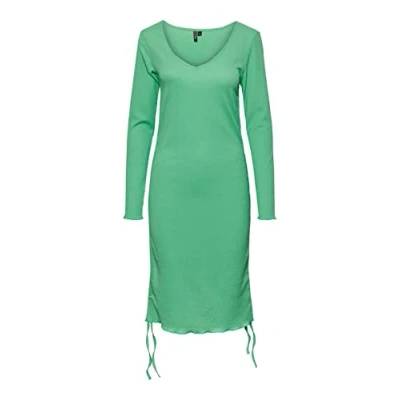 Image of PIECES Women&#039;s Pcbendy Ls Ruching Dress Bc, Irish Green, S