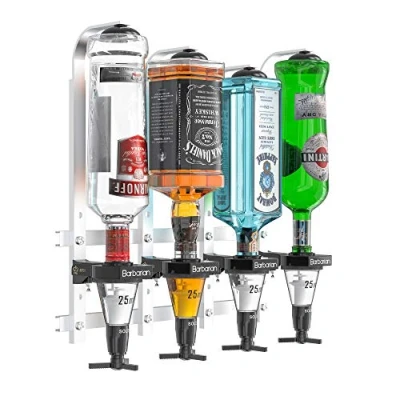 Image of Barbarian 4/6 Bottle Optics for Spirits bar Butler Shot Measure Bracket Alcohol Wine Upside Down Drink Dispenser Home Garage Man cave (4 Bottle)