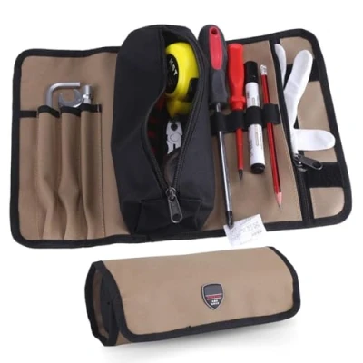 Image of Jadeshay Electrician Tool Bag 36 * 25cm Durable Canvas Roll Up Hardware Tools Waterproof Storage Organizer
