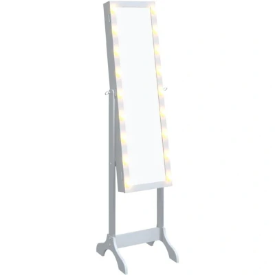 Image of vidaXL Free Standing Mirror with LED White 34x37x146 cm
