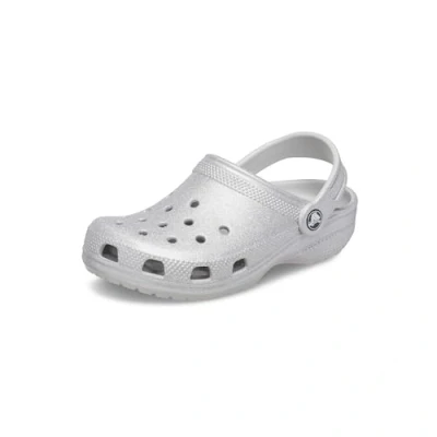 Image of Crocs Classic glitter Pool slides for kids, Size: 5K, Silver Synthetics