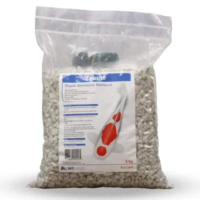 Image of NT Labs Koi Care Zeolite, Zeolite Chunks with Filter Media Bag, Rapidly Removes Toxic Ammonia from Pond Water, Reduces Nitrite and Nitrate in Maintains Health Wellbeing of Fish