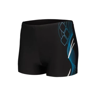 Image of Arena Boy&#039;s Swim Short Logo Trunks, Navy Soft Green White, 8 Years