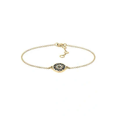Image of Elli Bracelet 925 Sterling Silver Gold Plated Crystal Evil Eye