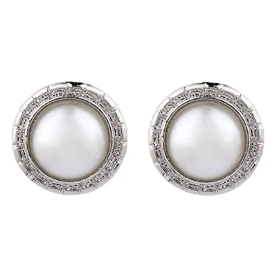 Image of Clip On Earrings Silver Plated With A Round Central Pearl Wonda