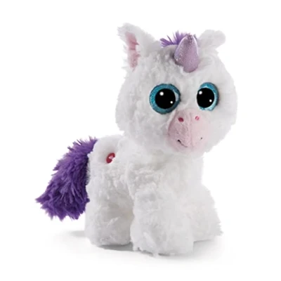 Image of NICI 49287 Cuddly GLUBSCHIS Unicorn Lilaluna 17cm White Standing Sustainable Made Plush, Cute Soft Toy to Cuddle and Play with, for Children &amp; Adults, Gift idea
