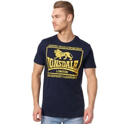 Image of Lonsdale London Men&#039;s Hounslow Regular Fit T Shirt Navy