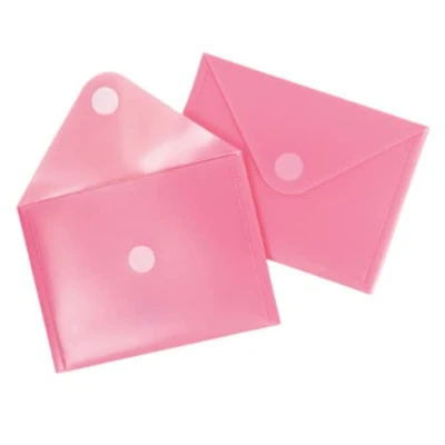 Image of Craftelier Pack of 5 plastic sorting sleeves for organising cutting dies and materials scrapbooking crafts. Colour: transparent pink. Dimensions: 17.5 x 13 cm (6.9 5.12 inches)