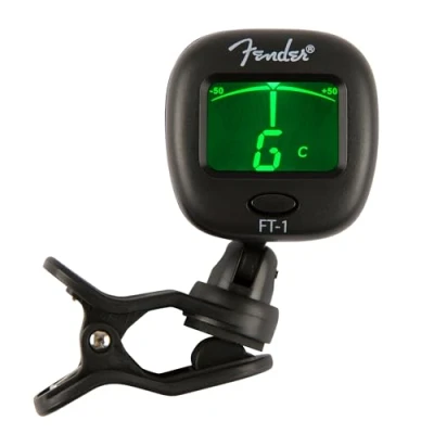 Image of Fender FT 1 Pro Clip On Tuner, For Electric, Acoustic &amp; Bass Guitars Ukuleles, Black