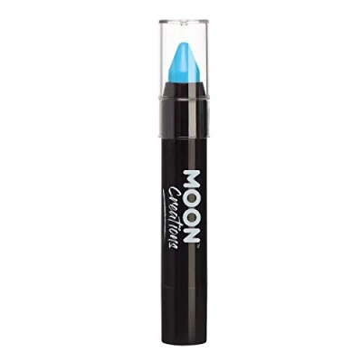 Image of Moon Creations Face Paint Stick Body Crayons Light Blue 3.2g Sweat Proof &amp; Water Resistant Cruelty Free, Made in UK For Kids, Adults, Fancy Dress, Festivals, Halloween