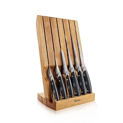 Image of Robert Welch Professional Angle Oak Knife 7 Piece Block Set