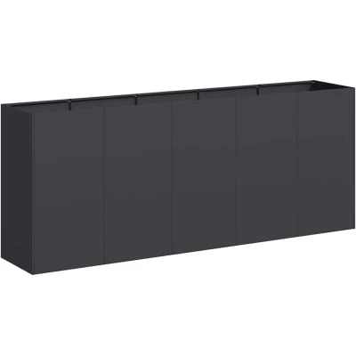 Image of vidaXL Planter Black 200x40x80 cm Cold rolled Steel