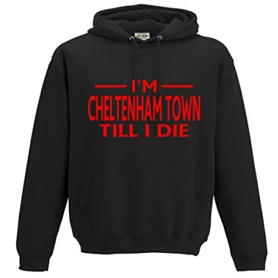 Image of AmeliaGouldApparel Cheltenham Town Till I DIE Premium Mens Hoodie Large Black