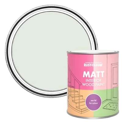 Image of Rust Oleum Green Interior Wood Paint in Matt Finish Sage Mist 750ml