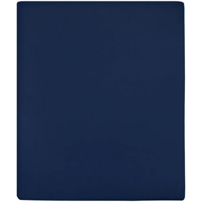 Image of vidaXL Jersey Fitted Sheets 2 pcs Navy Blue 90x200 cm Cotton