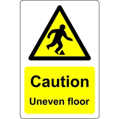 Image of Caution Uneven floor (P) Safety sign Self adhesive sticker (200mm x 150mm)