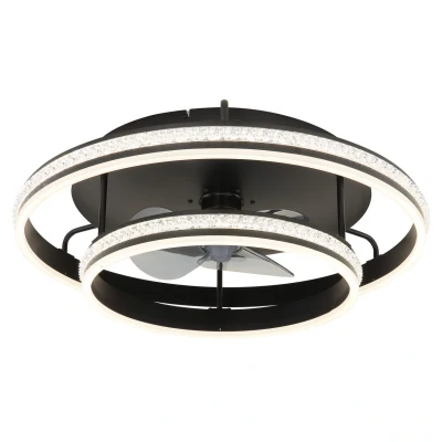 Image of Kendall 3 Blade Ceiling Fan Matt Black 2x LED Dimmable 2700 6500K Remote Control Timer