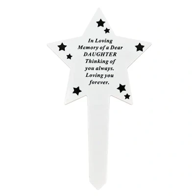 Image of Angraves Shining Star Special Daughter Memorial Baby Child Remembrance Verse Grave Ground Stake Plaque