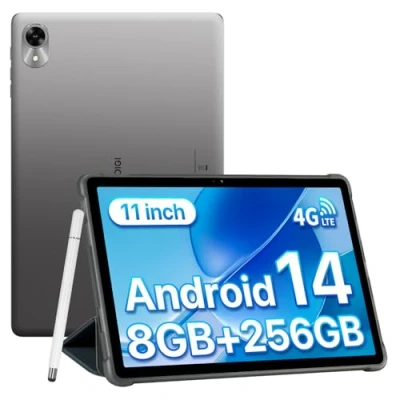 Image of UMIDIGI Android 14 Tablet, 11 Inch Tablets, 8G((4+4)+256GB/TF 1TB, 4G Tablets with Sim Card Slot, 7200mAh, Octa Core Tablet Pen, Stereo Dual Speakers/GPS/13MP/WiFi G9 Tab Gray