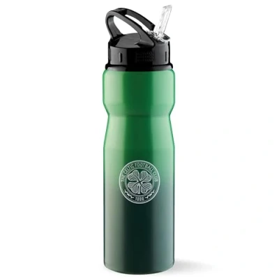 Image of Celtic F.C. Water Bottle with Straw Metal for Football Fans Sports Work School Gym Gifts Men