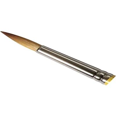 Image of Daler Rowney System3 Acrylic Brush, Synthetic Hair, Short Handle, Round, 8