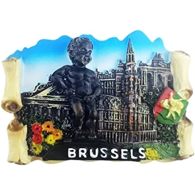 Image of Brussels Belgium Magnet Fridge Refrigerator Decoration Sticker Souvenir Resin Crafts Kitchen Whiteboard