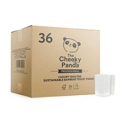 Image of Cheeky Panda Professional 3 Ply Bamboo Toilet Rolls Quilted (Pack 36)