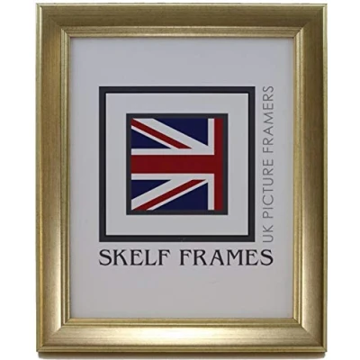 Image of Skelf Frames A4 Picture Photo Frame in Champagne Gold Polcore with Glass Hand made Yorkshire (Multiple Sizes)