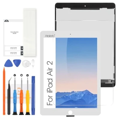 Image of Arbilato Screen Replacement for iPad Air 2 2014 9.7&quot; LCD 2nd Gen Display Touch Digitizer Assembly A1566 A1567 with Repair Tools (White)