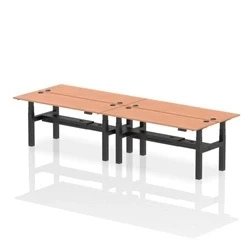 Image of Air B2B 1800x600mm Height Adjustable 4P Bench Desk CP Beech/Black